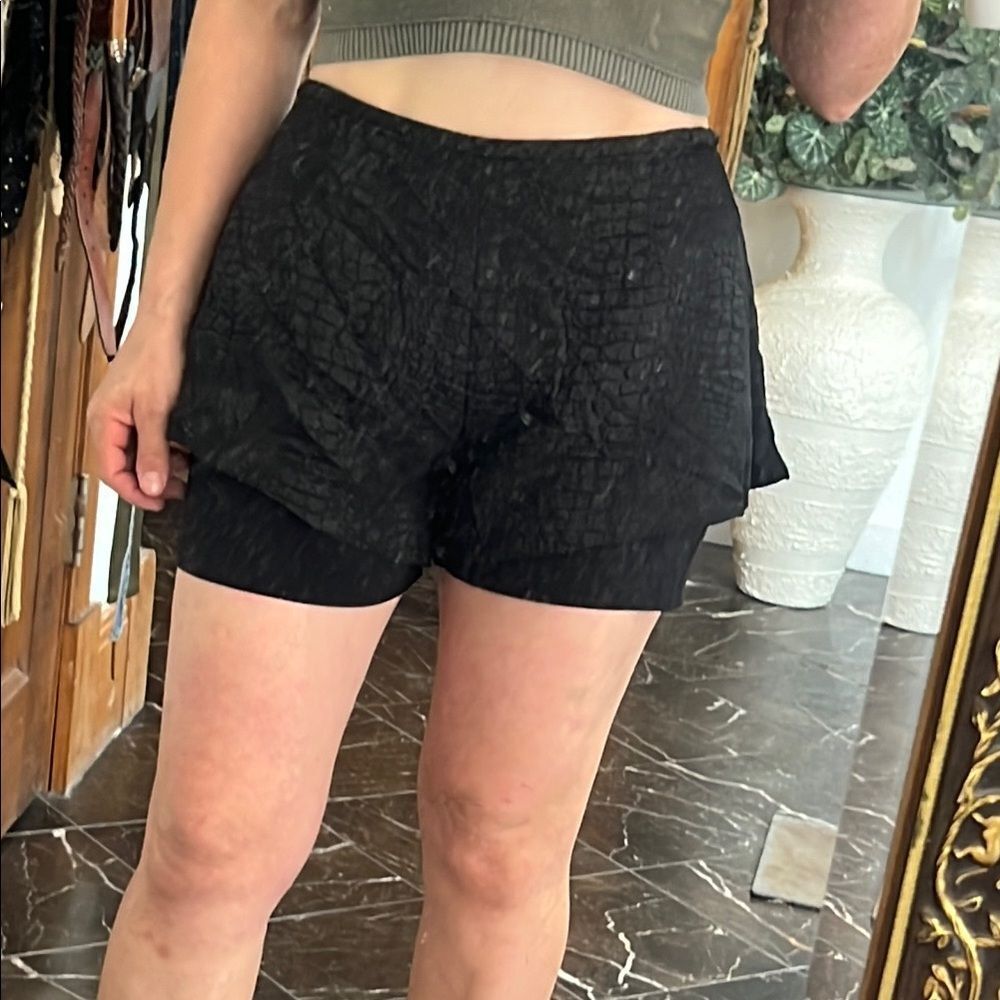 Sally LaPointe Black Shorts with Textured Design - Picture 13 of 16