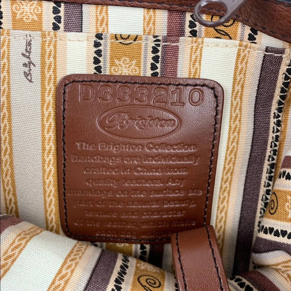 Brighton Brown Leather Backpack bucket Bag Silver Logo Detail & heart charm NEW - Picture 8 of 16
