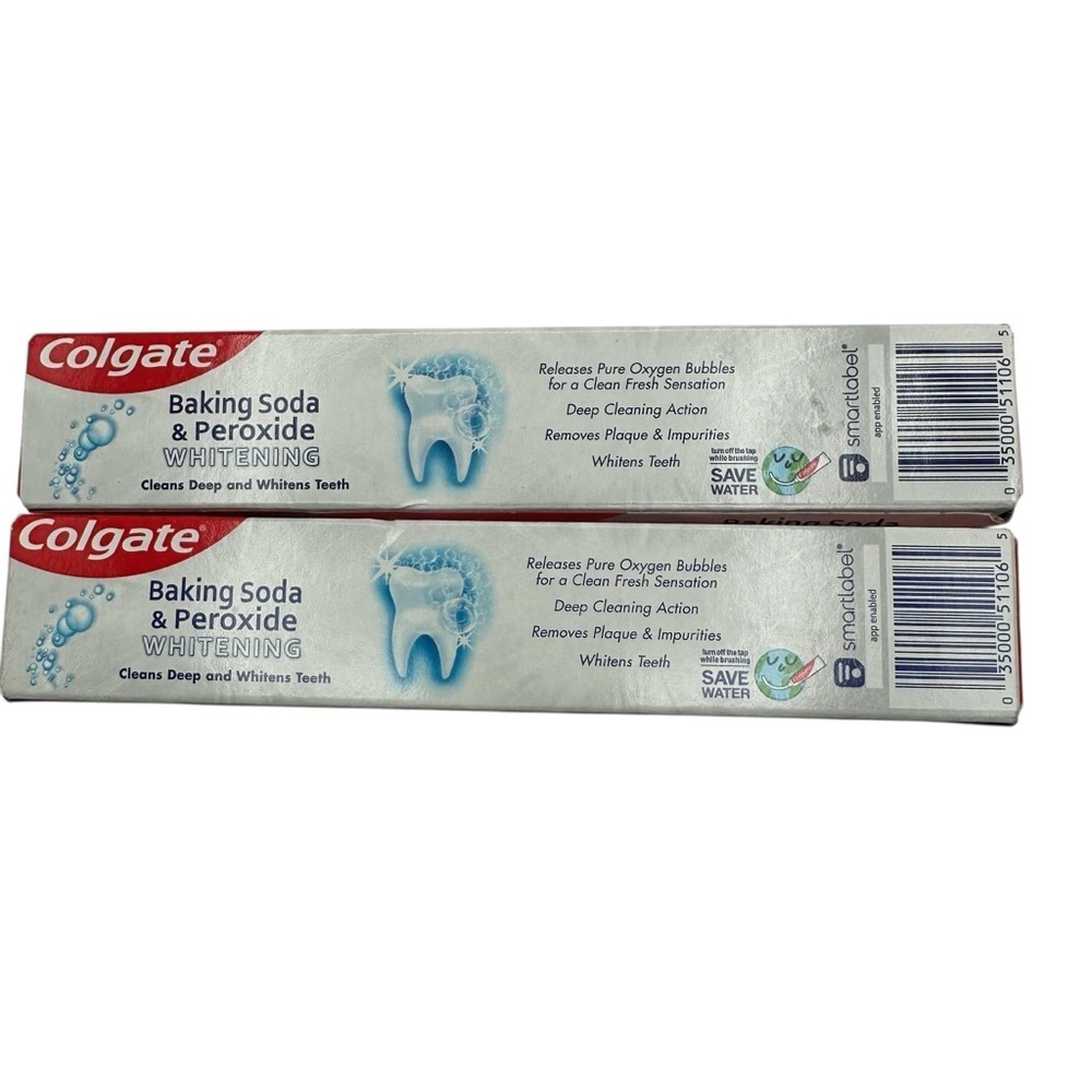 Colgate Toothpaste with Baking Soda & Peroxide, Brisk Mint for Whitening, 2 pack - Picture 3 of 7