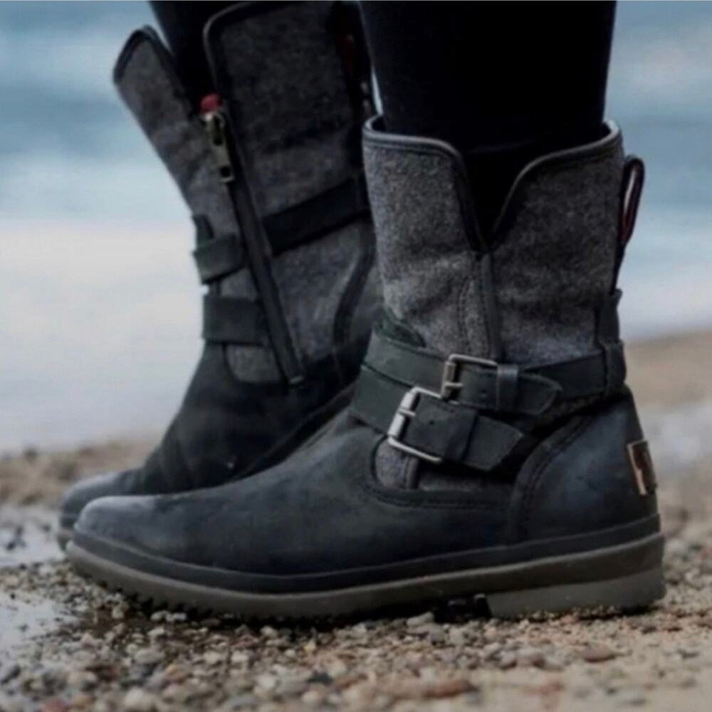 UGG Simmens Waterproof Sherpa Lined Leather Moto Boots Women’s - Size 6