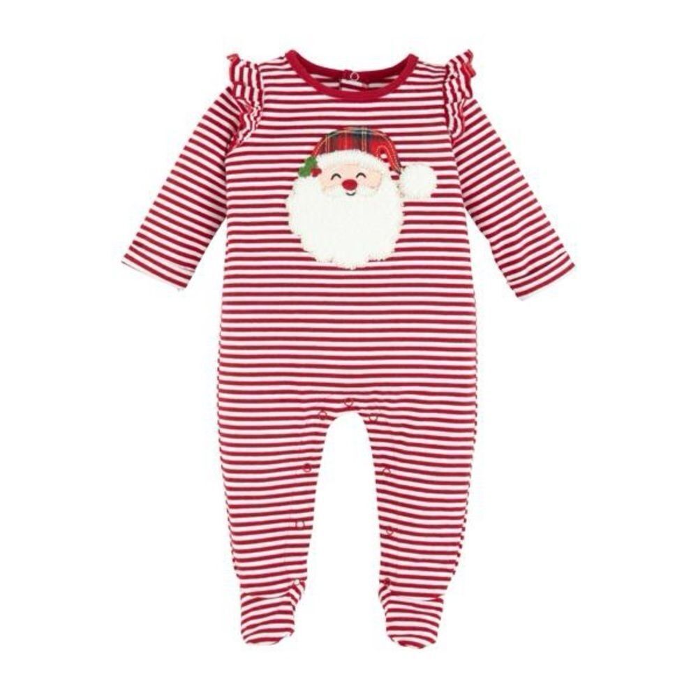 NWT SANTA RUFFLE BABY SLEEPER size 0-3 months