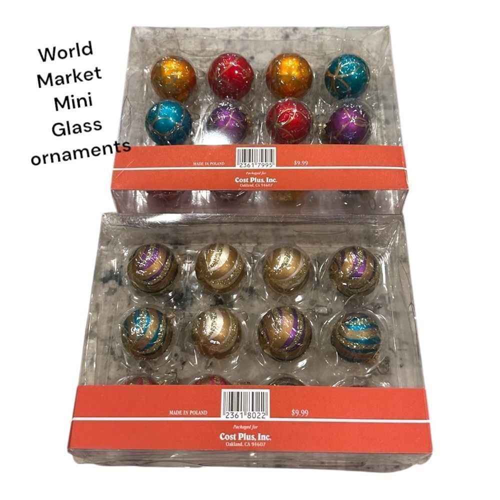 World Market multi color Holiday Ornaments Set