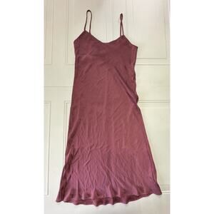 Women’s Mauve Slip Midi Dress with Spaghetti Straps