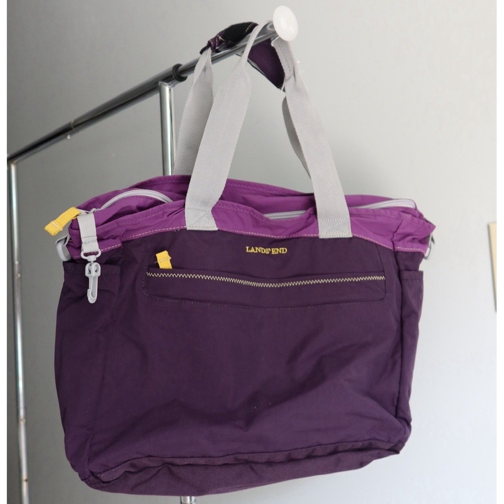 Lands' End Purple Canvas Computer Bag‎ - Bag with Pockets