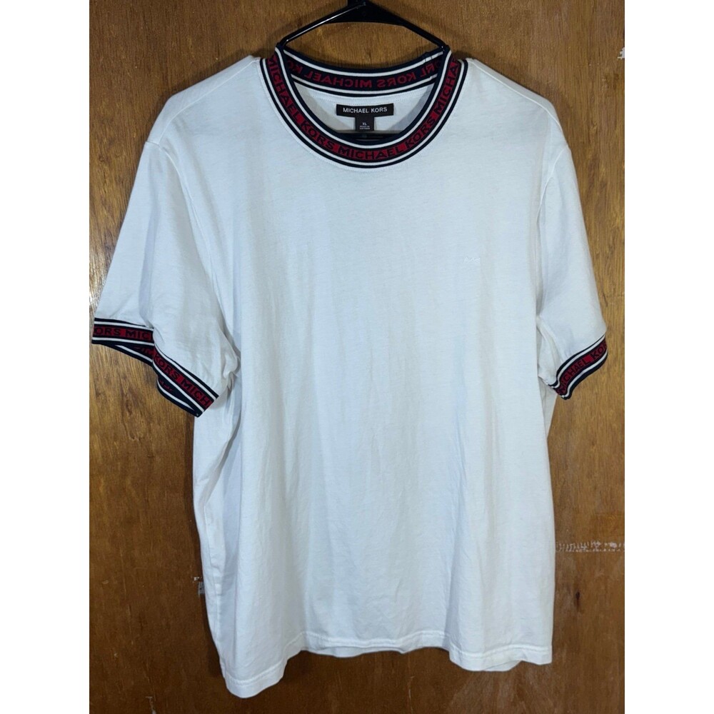 Michael Kors‎ Men’s Signature Logo Trim White Shirt XL