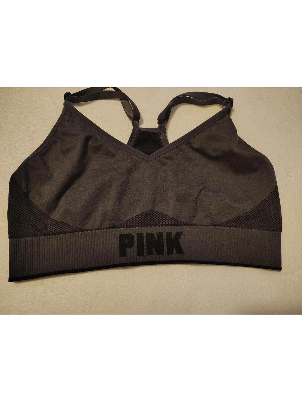 Victoria's Secret PINK Wireless Sports Bra Gray Women's Large - Picture 2 of 4