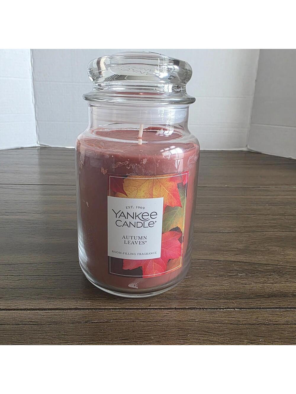 Yankee Candle Autumn Leaves, Fall "Woody" Scented Candle, 22oz Large Jar New