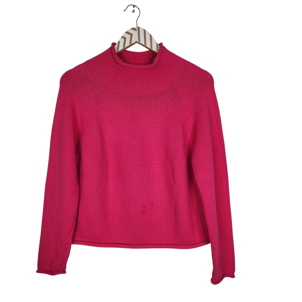 J. CREW Sweater Womens‎ XXS Pink Cotton-blend Rollneck Sweater Mock Neck