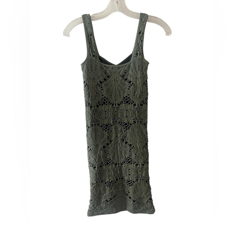 FREE PEOPLE INTIMATELY Sweetheart Bodycon Midi dress olive green black size XS/S - Picture 5 of 6