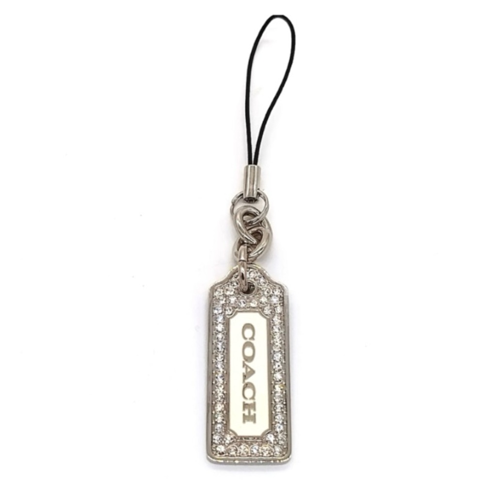 Rare Coach Silver and White Phone Charm