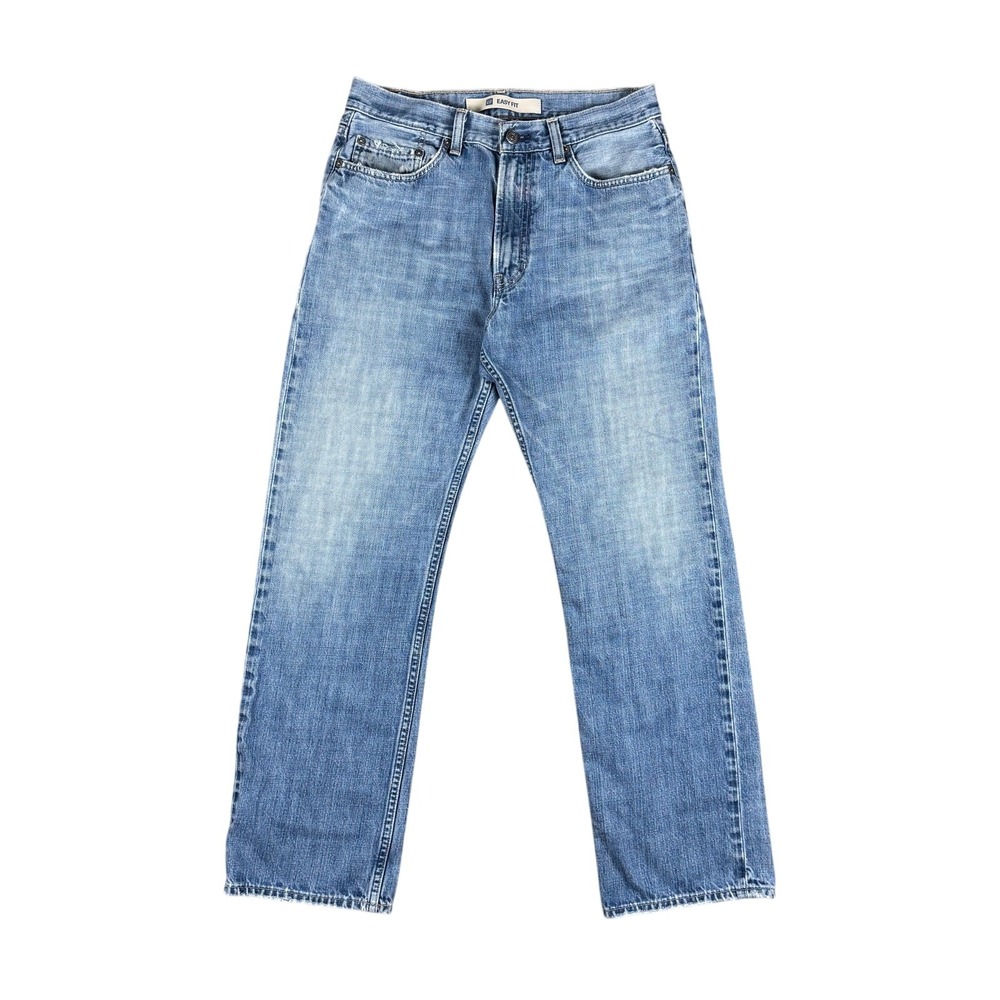 Gap Easy Fit Vintage Men's Jeans 31x29.75 Light Wash Distressed Hem USA Made‎