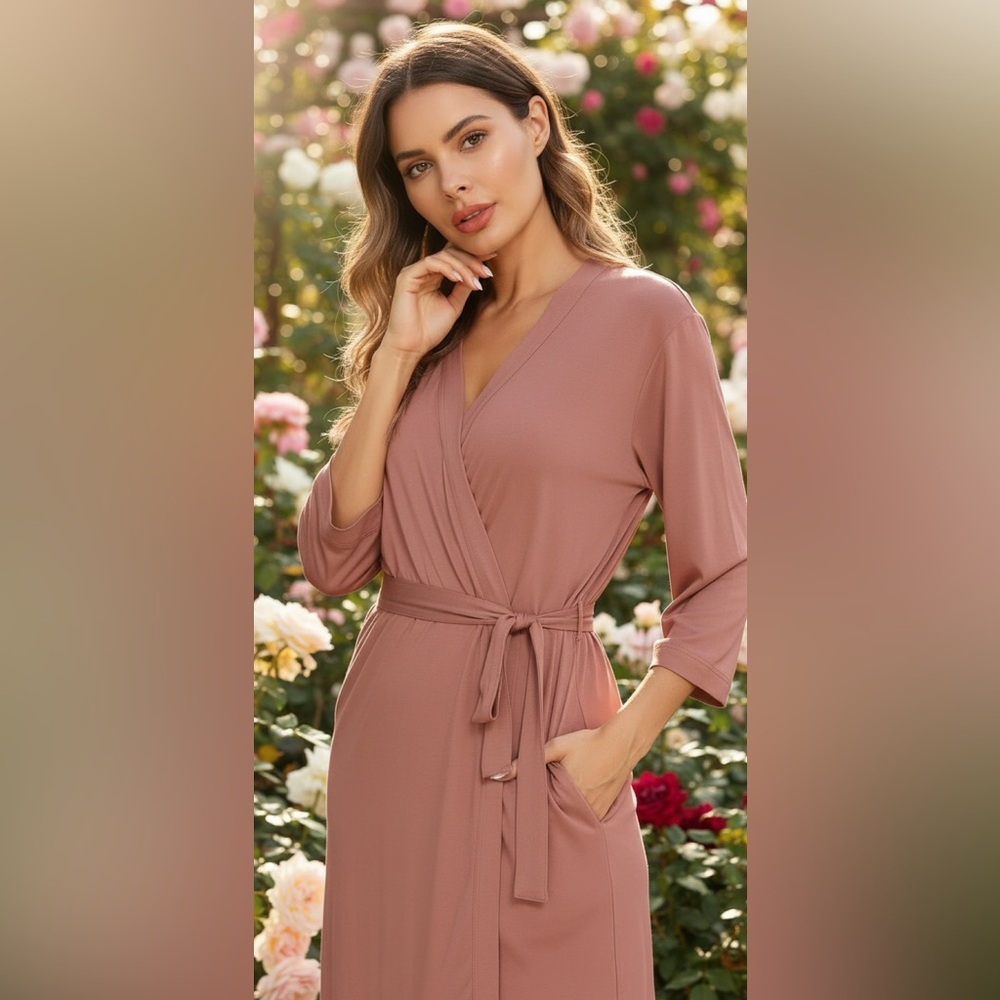 💎BUNDLE 4/$10💎 Mauve Women's Robe *FLAWS - Picture 5 of 15