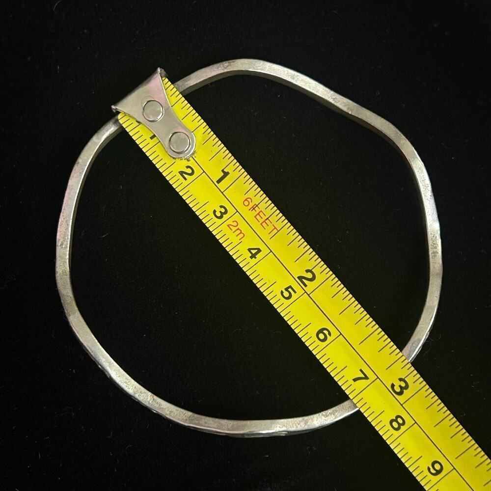 Vintage Marked 925 Sterling Wave Design Bangle Wavy Bracelet 9in-26g - Picture 5 of 6