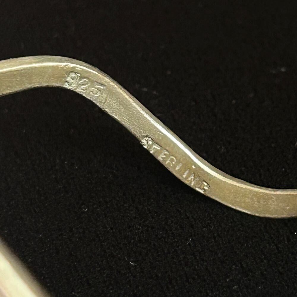 Vintage Marked 925 Sterling Wave Design Bangle Wavy Bracelet 9in-26g - Picture 3 of 6