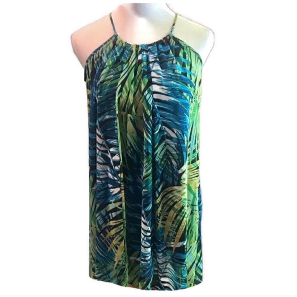 New! Cynthia Rowley Palm Print Sleeveless Dress