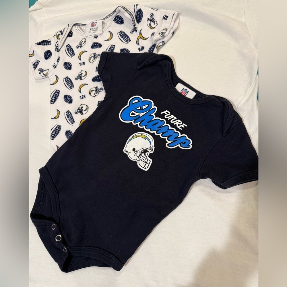 Los Angeles Chargers NFL 2 infant size 18 months bodysuits