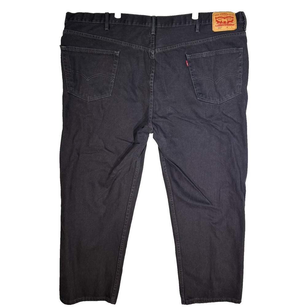 Levis 550 Jeans Mens 50x30 Black Relaxed Fit Tapered Leg Denim Pants 100% Cotton - Picture 2 of 8