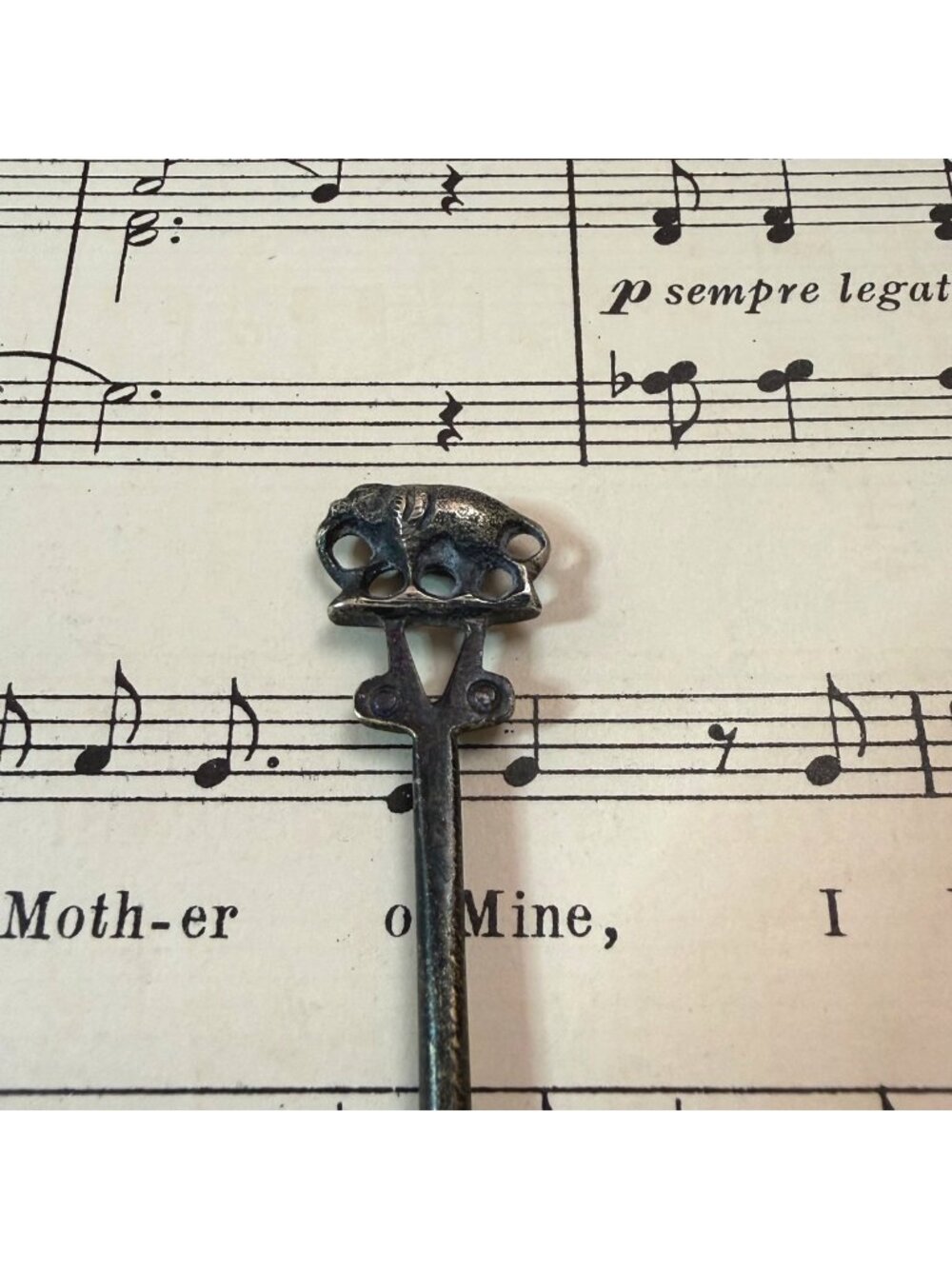 Vintage Iced Beverage Spoon Twisted Stem Elephant Figurine Finial 6"