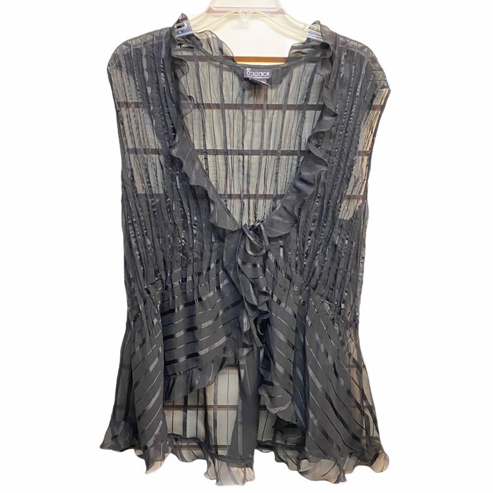 NY Collection Black Negligée Coverup Size 1X