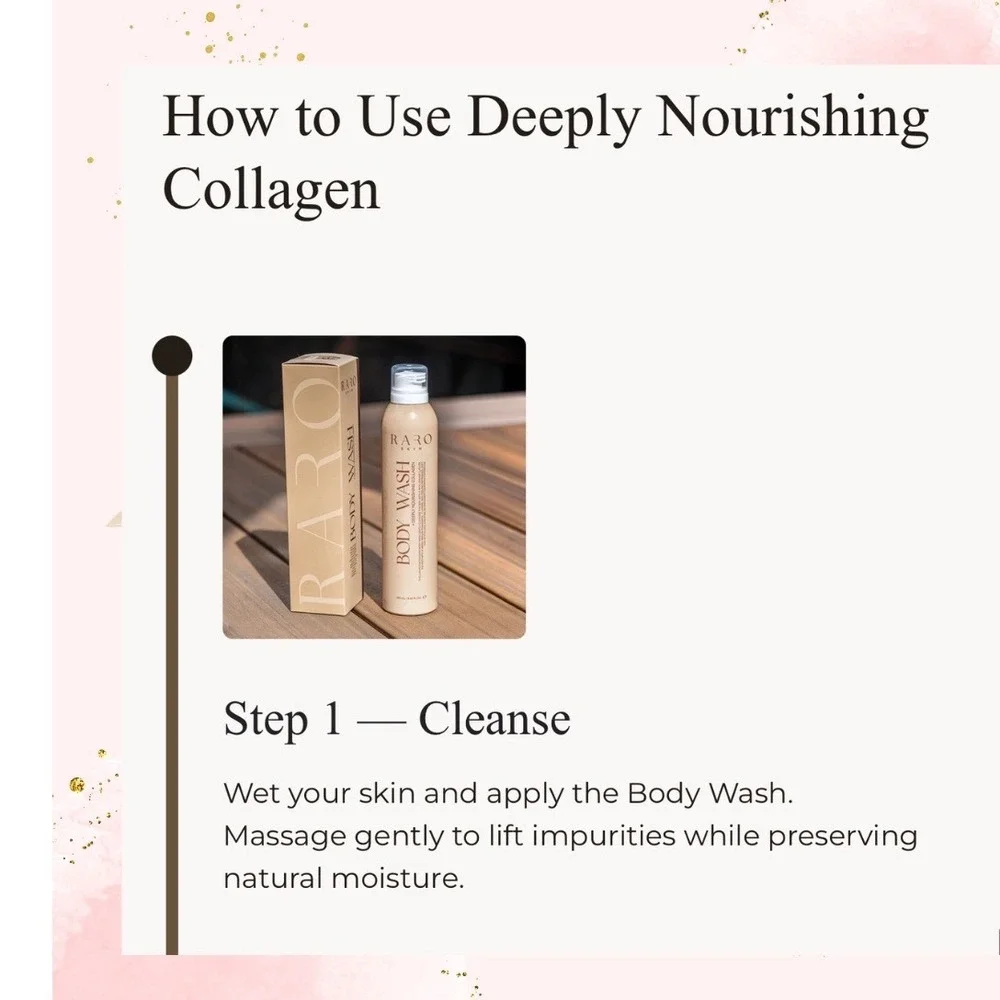 *NIB* Raro Skin Deeply Nourishing Collagen Body Wash & Body Lotion Set 250ml - Picture 3 of 5