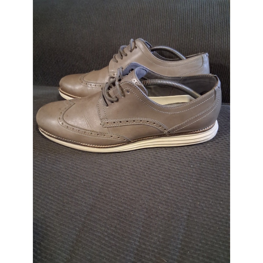 Cole Haan Mens 10.5M Original Grand  Oxfords Wingtip Taupe Brown Leather‎ C27778