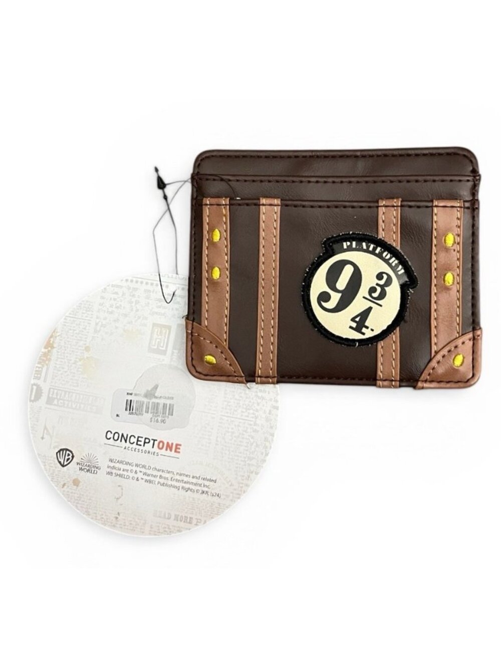 Harry Potter Hogwarts Suitcase Cardholder Card Holder Wallet Brown NWT - Picture 3 of 4