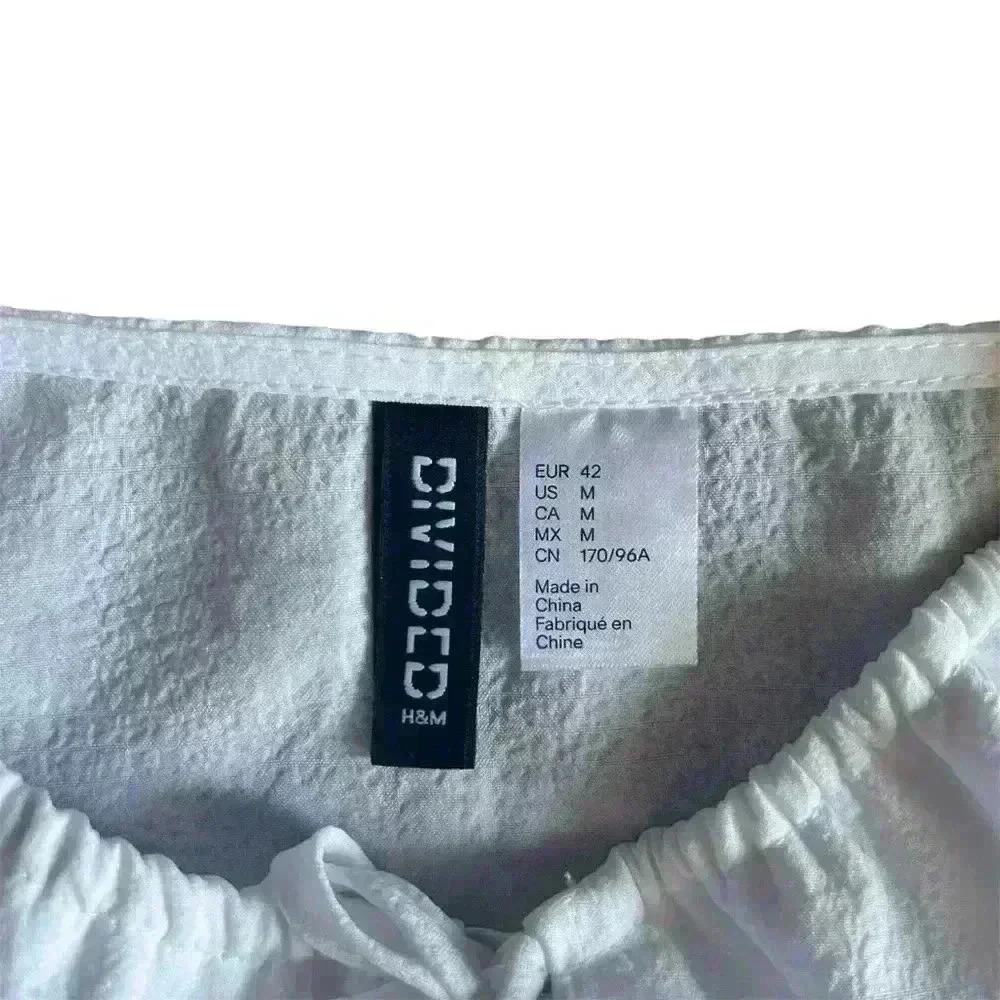 H&M DIVIDED White Puff Sleeve Cutout Mini Dress - Picture 6 of 7
