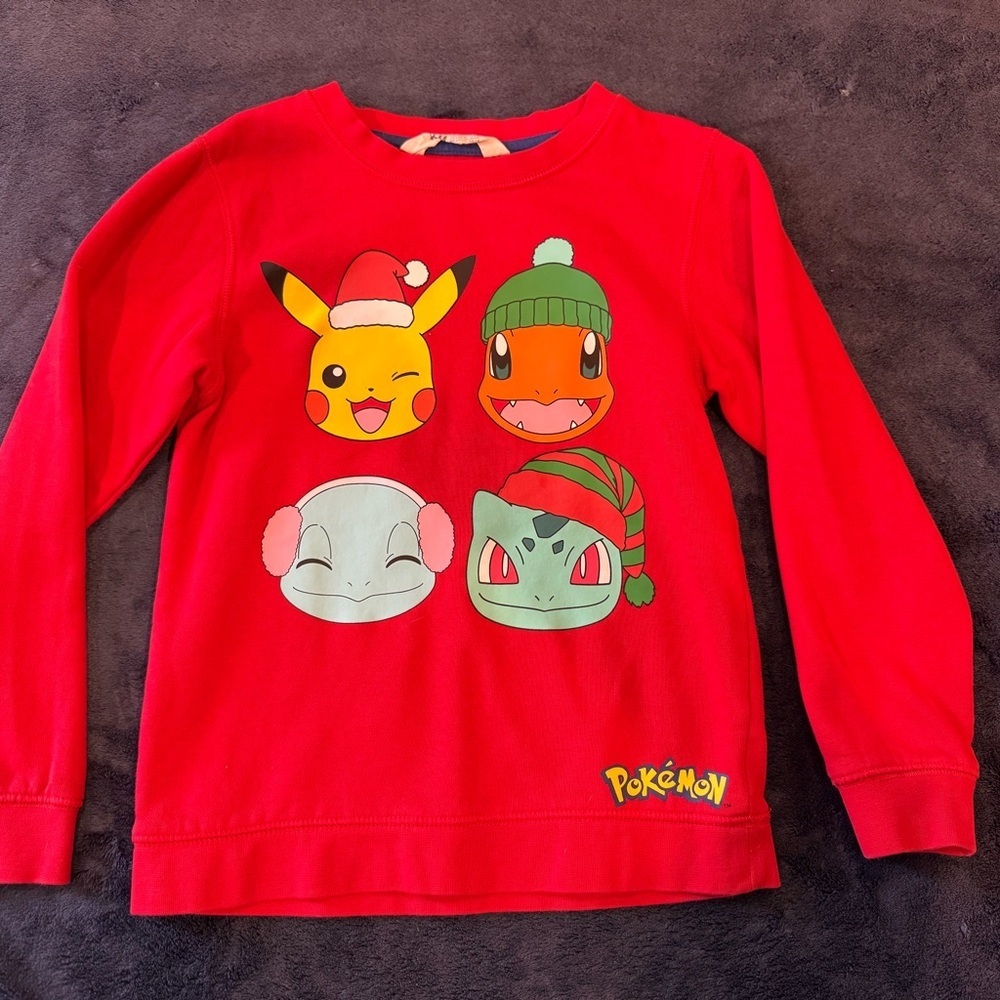 H&M Red Pokémon Long Sleeve sweatshirt size 6-8y