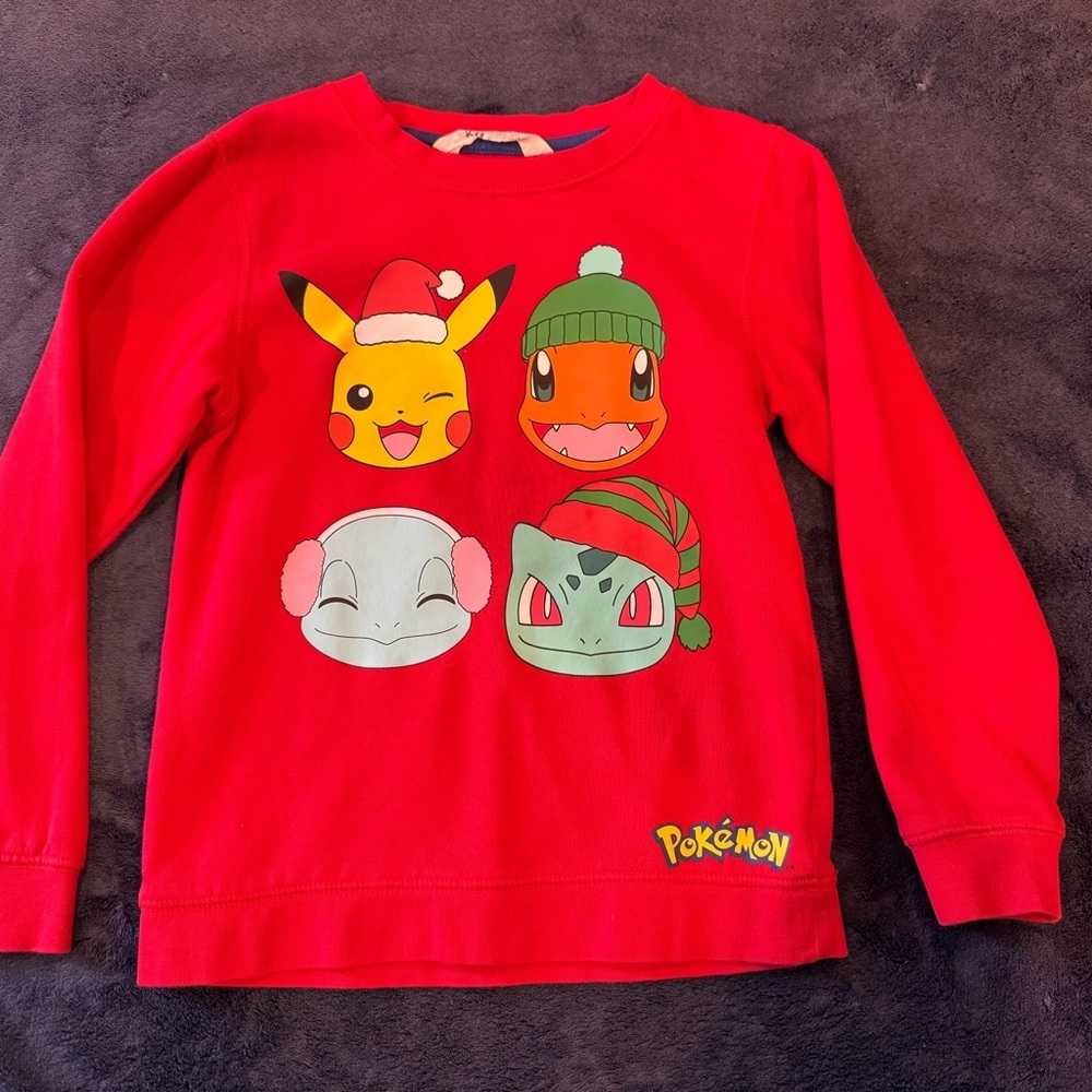 H&M Red Pokémon Long Sleeve sweatshirt size 6-8y - Picture 2 of 6
