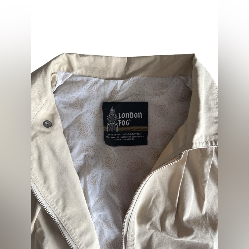 Vintage London Fog Jacket Windbreaker Rain Coat Tan/Beige Lined Zipper Size 22W - Picture 2 of 8