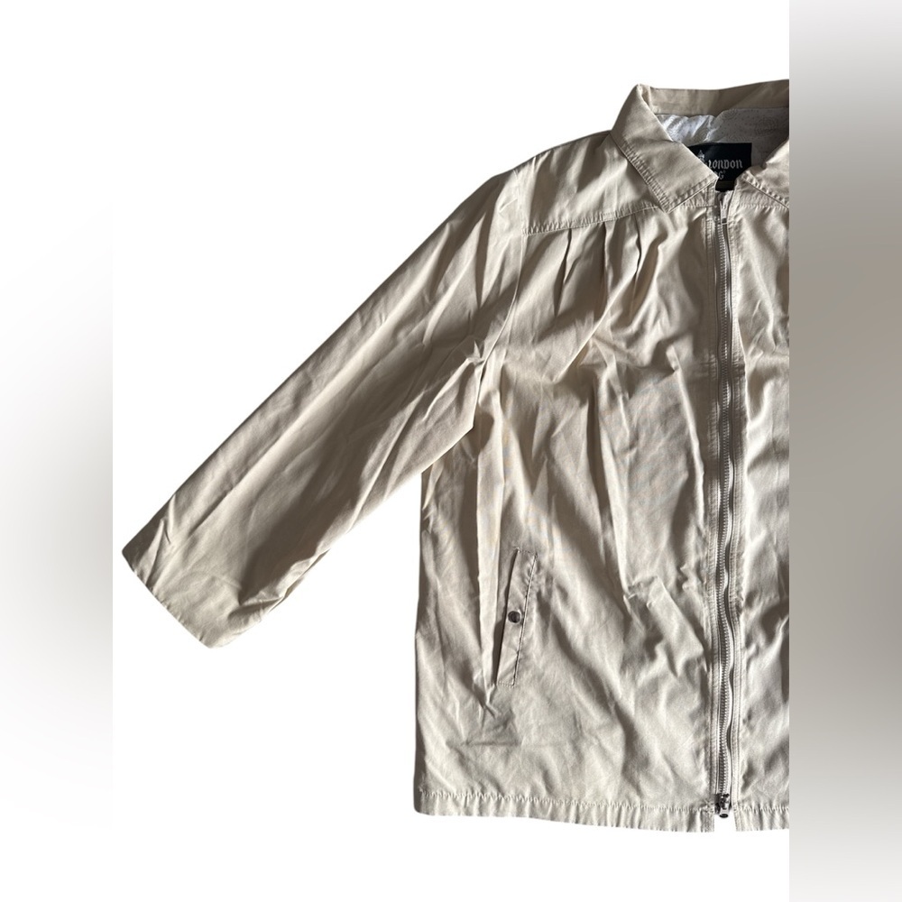 Vintage London Fog Jacket Windbreaker Rain Coat Tan/Beige Lined Zipper Size 22W - Picture 3 of 8