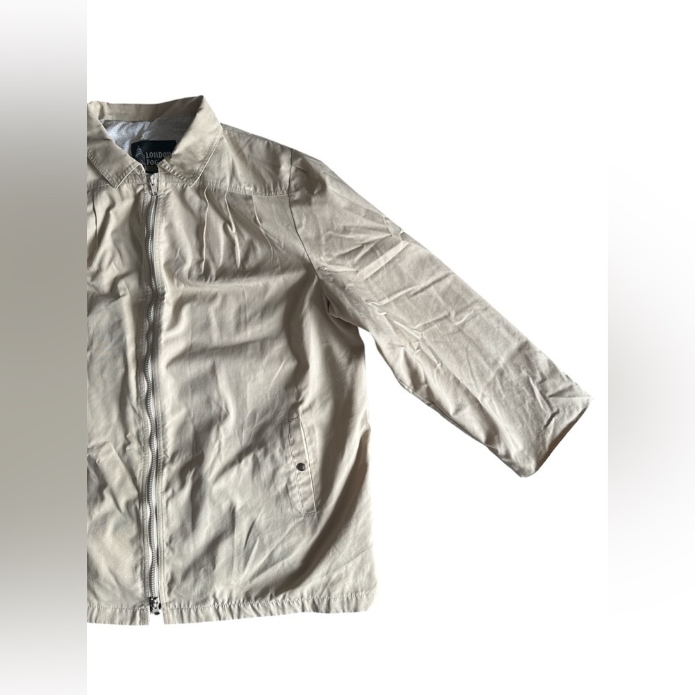Vintage London Fog Jacket Windbreaker Rain Coat Tan/Beige Lined Zipper Size 22W - Picture 4 of 8