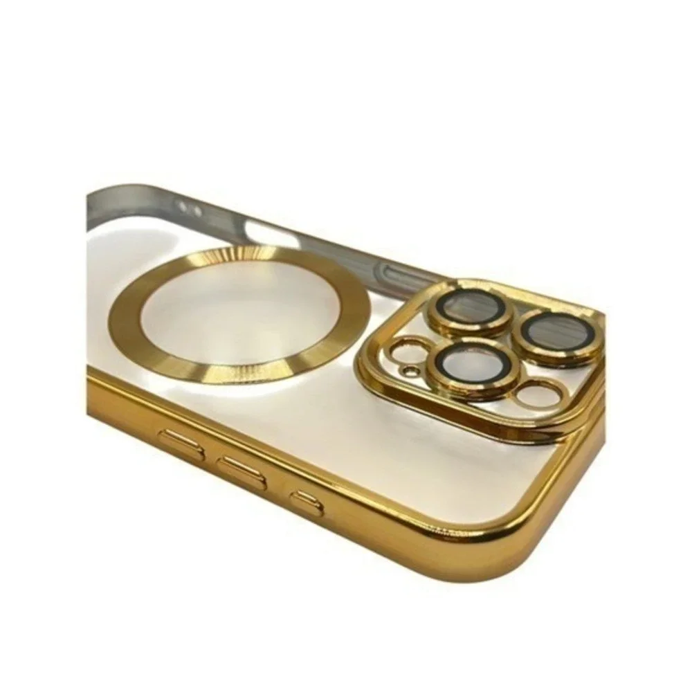 iPhone 16‎ Pro Max Clear Protective Case Gold Metallic Trim NEW - Picture 3 of 9