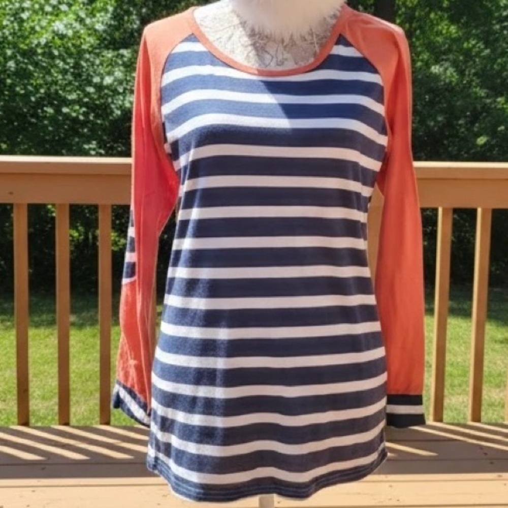 💎BUNDLE 4/$10💎 Striped top W/Elbow patches - Picture 2 of 7
