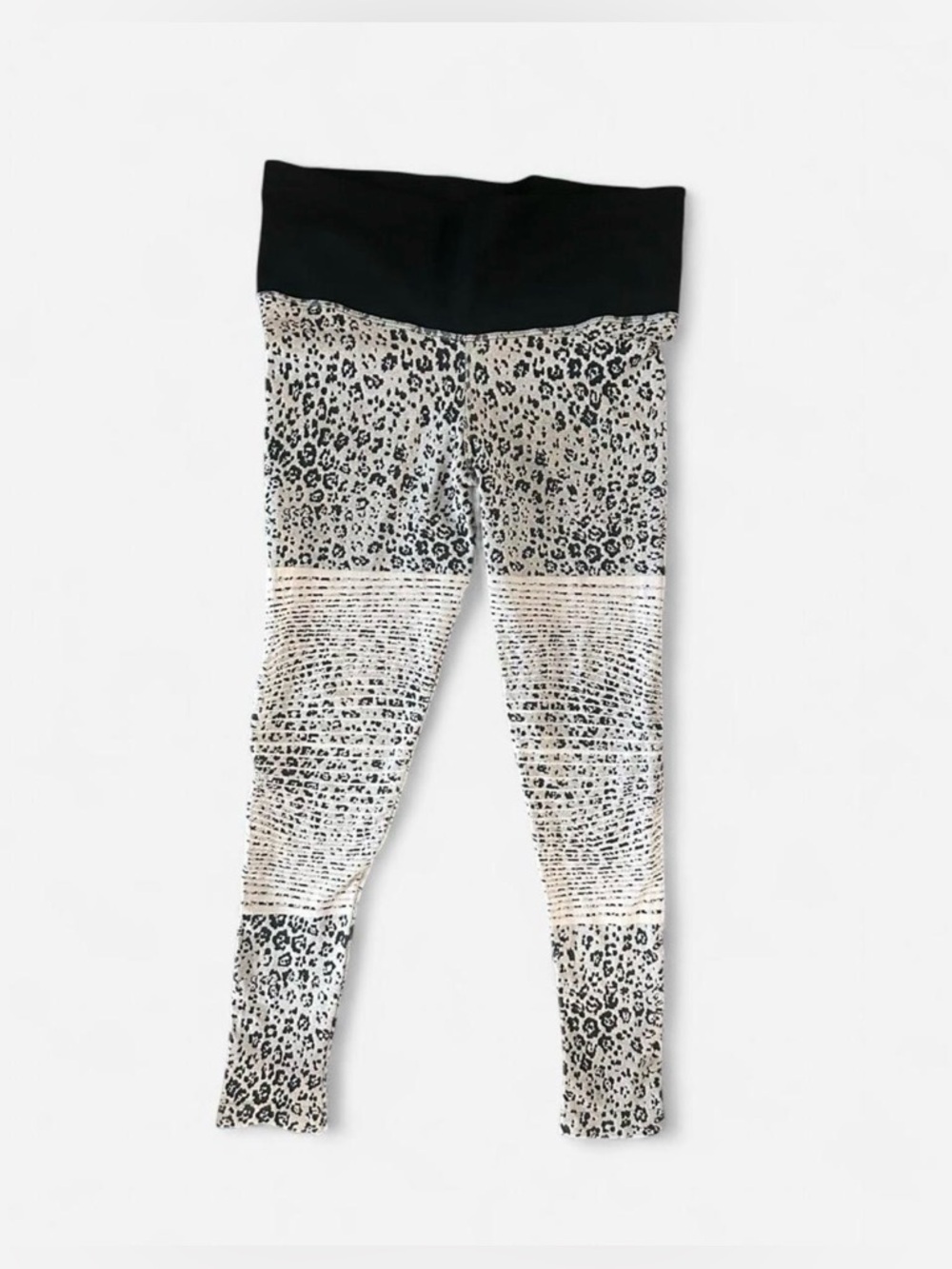 NUX Neutral Leopard-Print High-Waist Leggings with Black Waistband - Picture 2 of 4