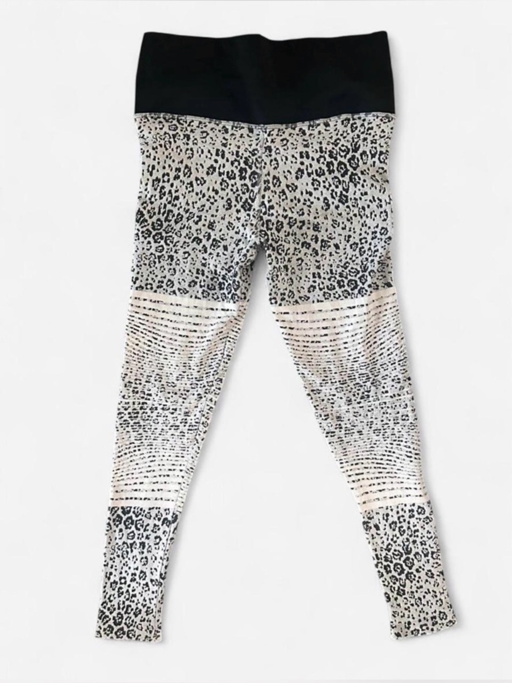 NUX Neutral Leopard-Print High-Waist Leggings with Black Waistband - Picture 3 of 4