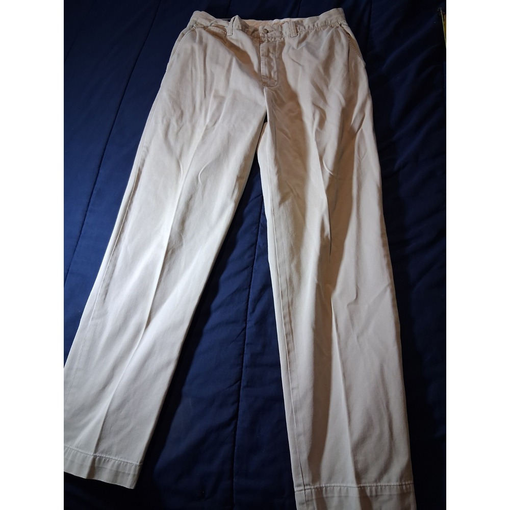 Polo Ralph Lauren Classic Fit Pants Mens‎ 33x32 Beige Khaki Straight Leg Flat