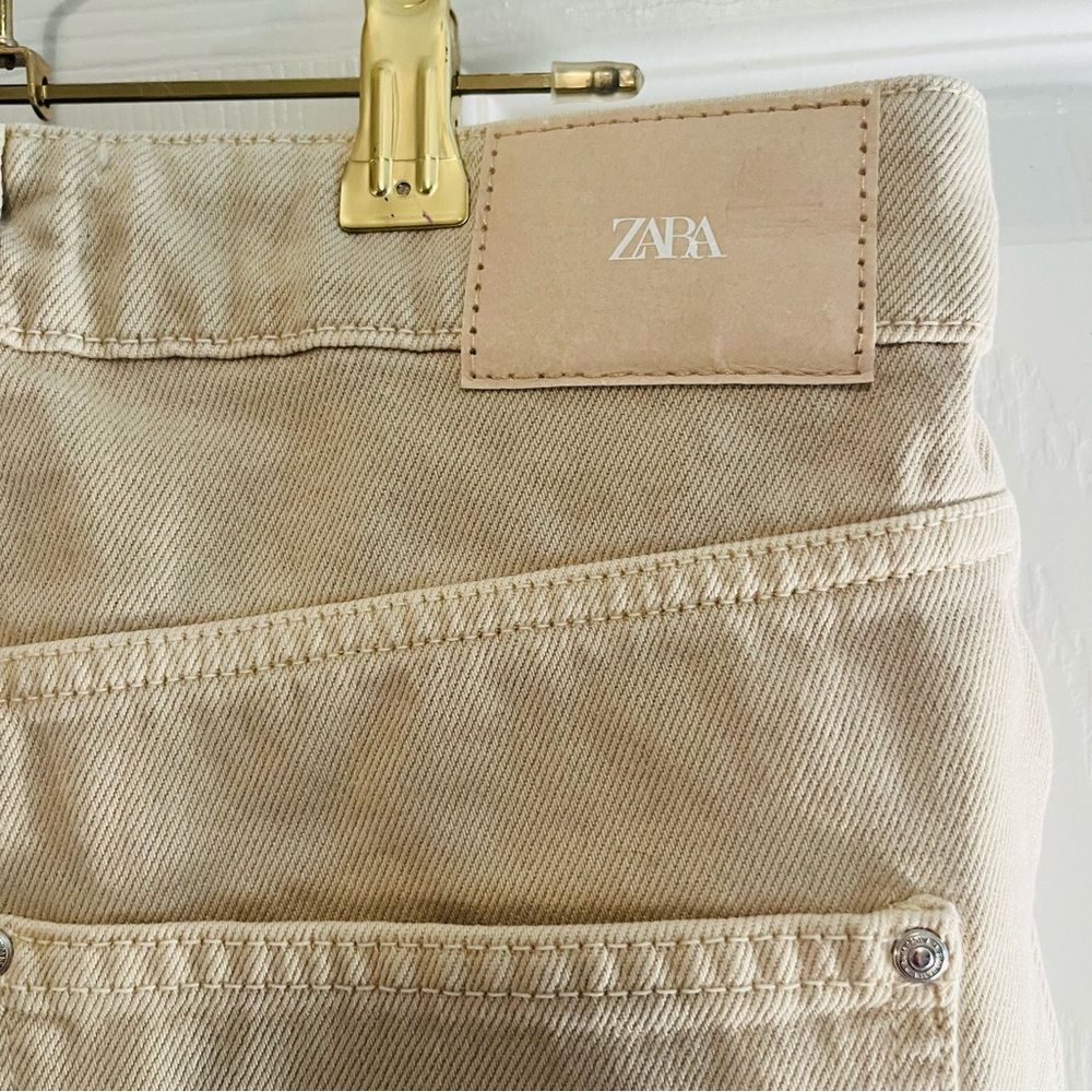 Zara Cream Wide-Leg Jeans NWOT - Picture 4 of 5