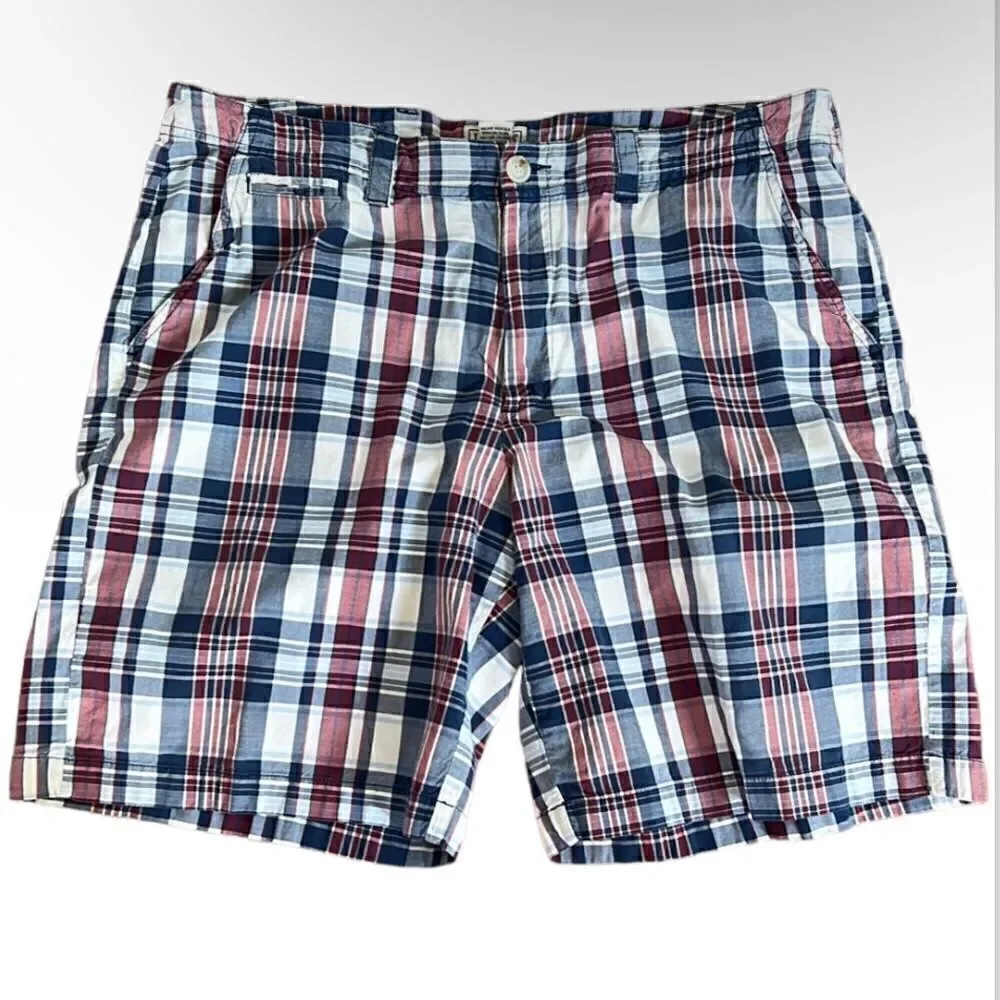 LL Bean Vintage Men’s plaid size 36 100% cotton golf shorts - Picture 1 of 12