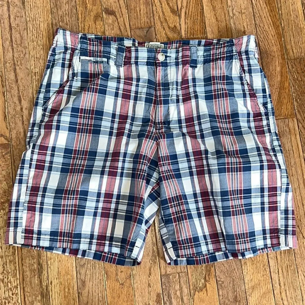 LL Bean Vintage Men’s plaid size 36 100% cotton golf shorts - Picture 2 of 12