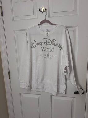 NWT Walt Disney World White Bedazzled Rhinestone Crew Neck Sweatshirt