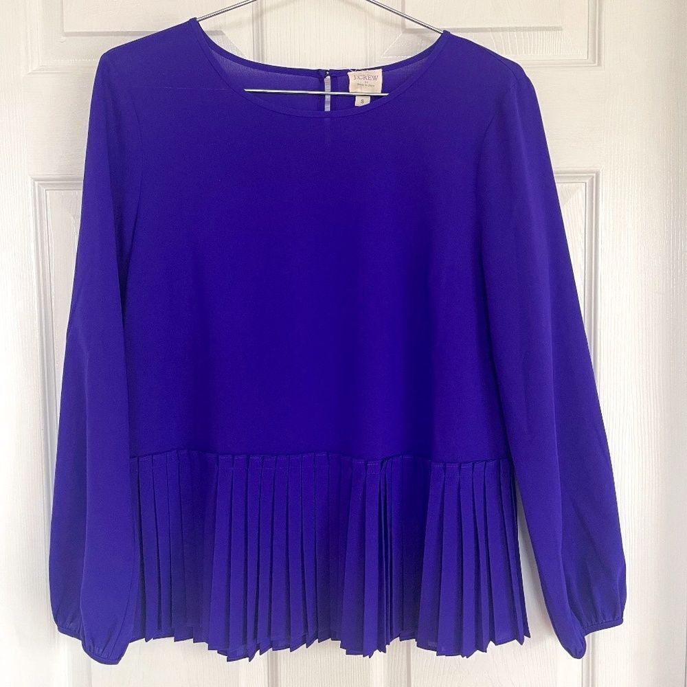 J.Crew Factory Store Royal Purple LS Blouse Sz S