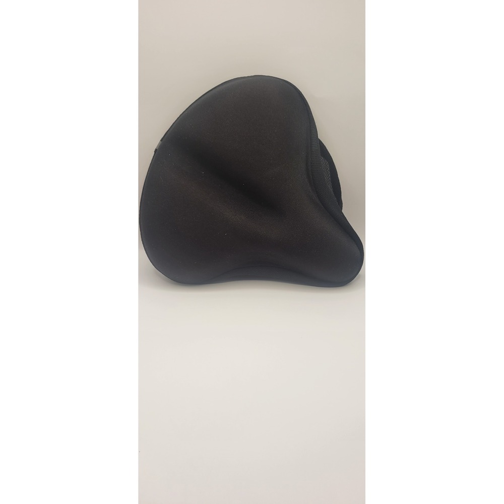 Black Padded Bicycle Seat Cover Ergonomic Gel Cushion with Reflective Strip
