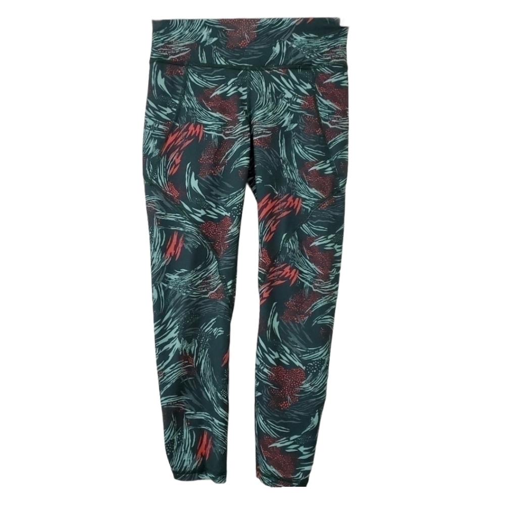 Patagonia‎ Leggings Womens XS Centered Crop Yoga Activewear Green Athleisure