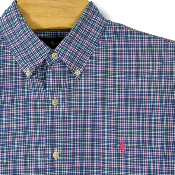 Ralph Lauren Other - Ralph Lauren Button Down Shirt Men Large Blue Pink Check Long Sleeve