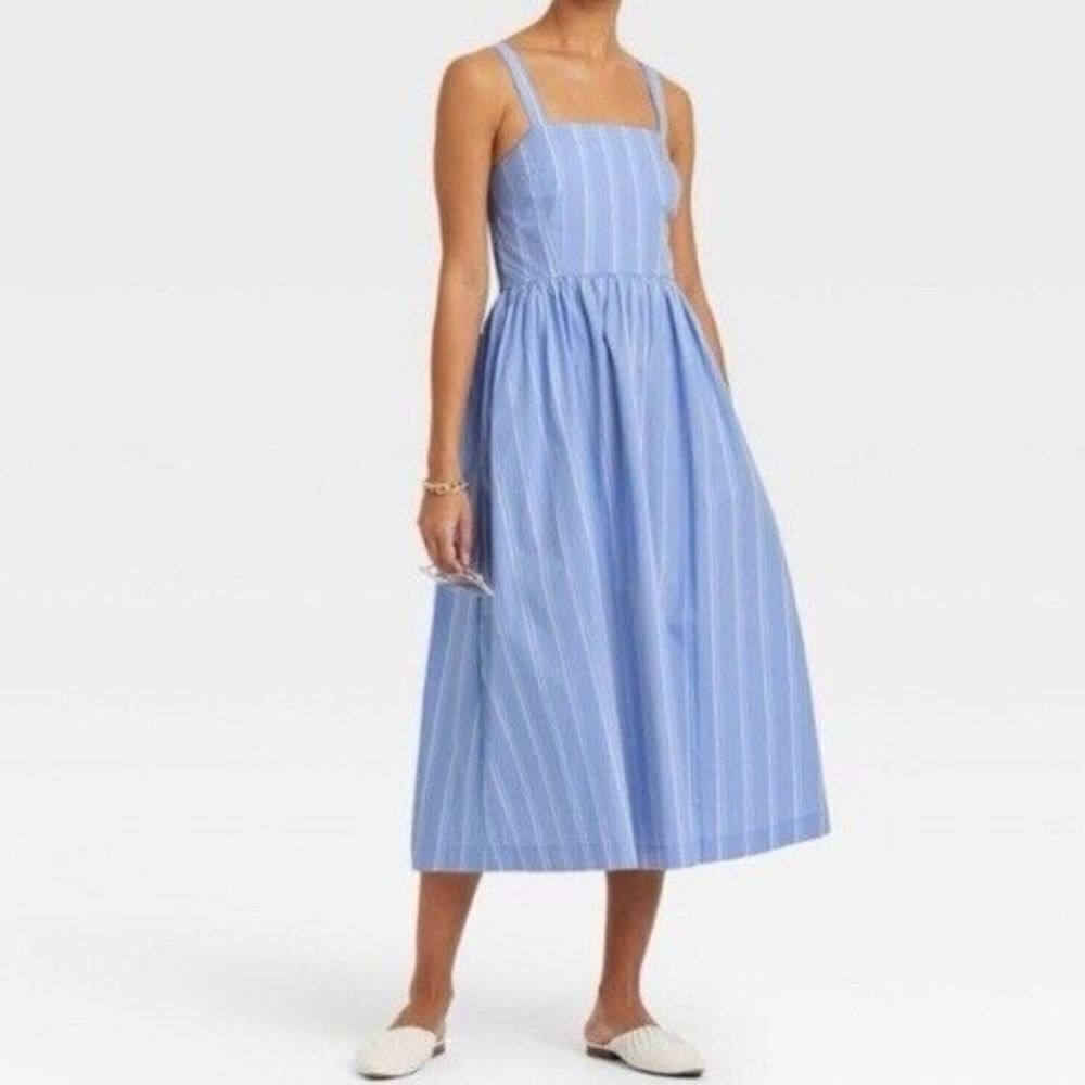 NWT. A New Day Sun Dress. Cottagecore, Stripes, Coastal