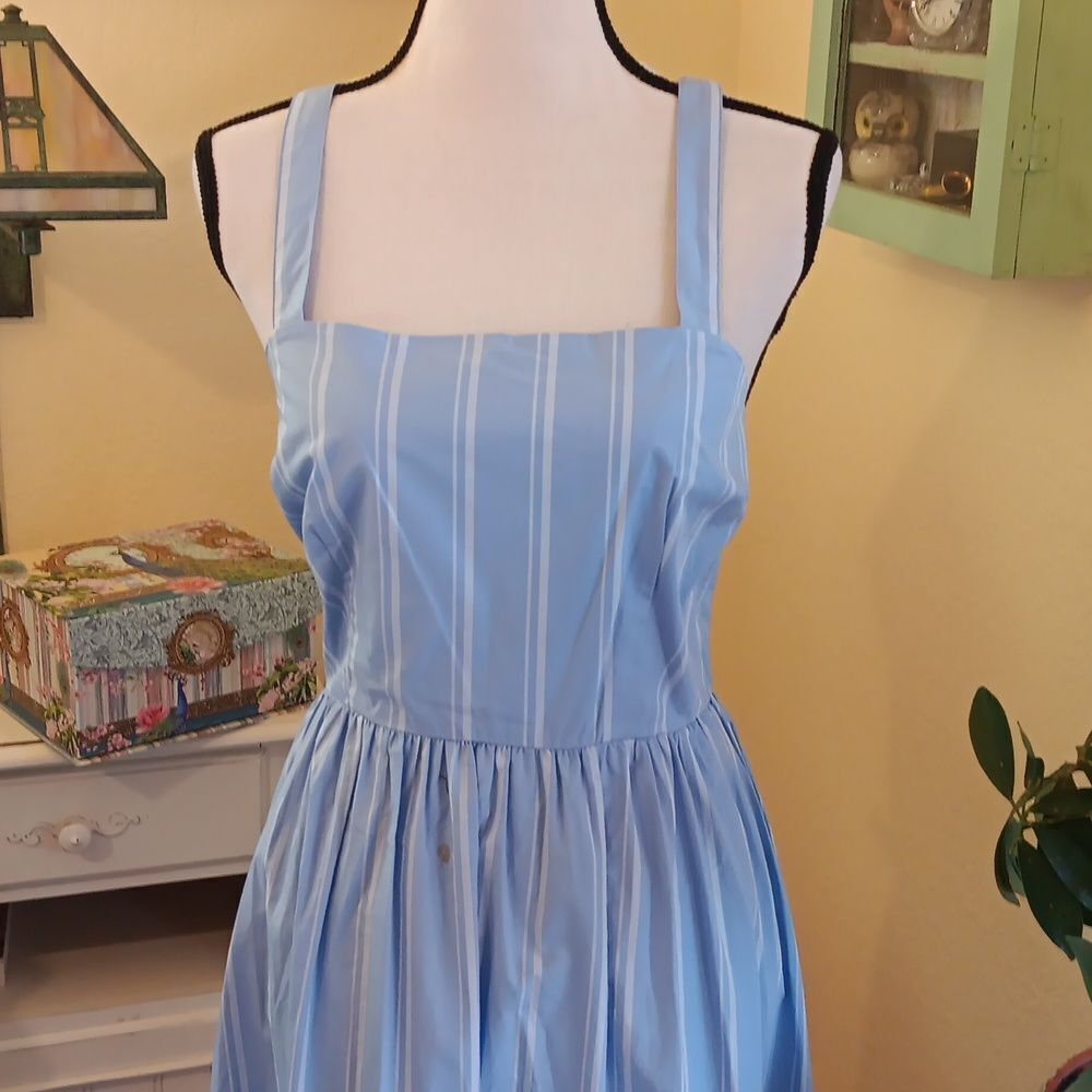 NWT. A New Day Sun Dress. Cottagecore, Stripes, Coastal - Picture 3 of 12