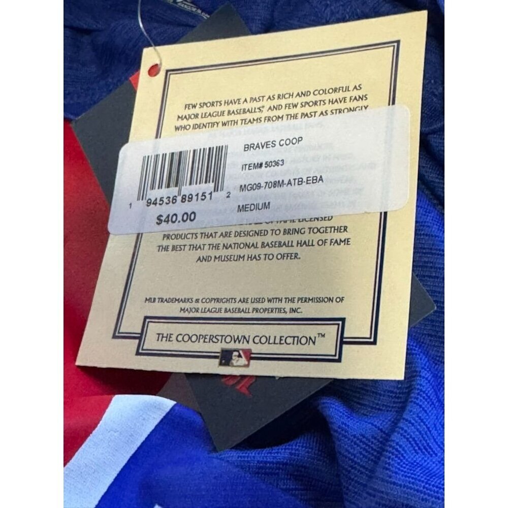 Atlanta Braves Long Sleeve Shirt MLB Baseball Logo Royal Blue Adult Medium M NWT - Picture 5 of 9