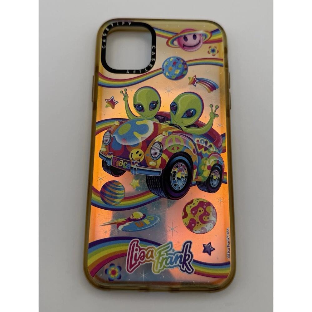 Casetify Lisa Frank iPhone 11 Zoomer And Zorbit Alien Space Design
