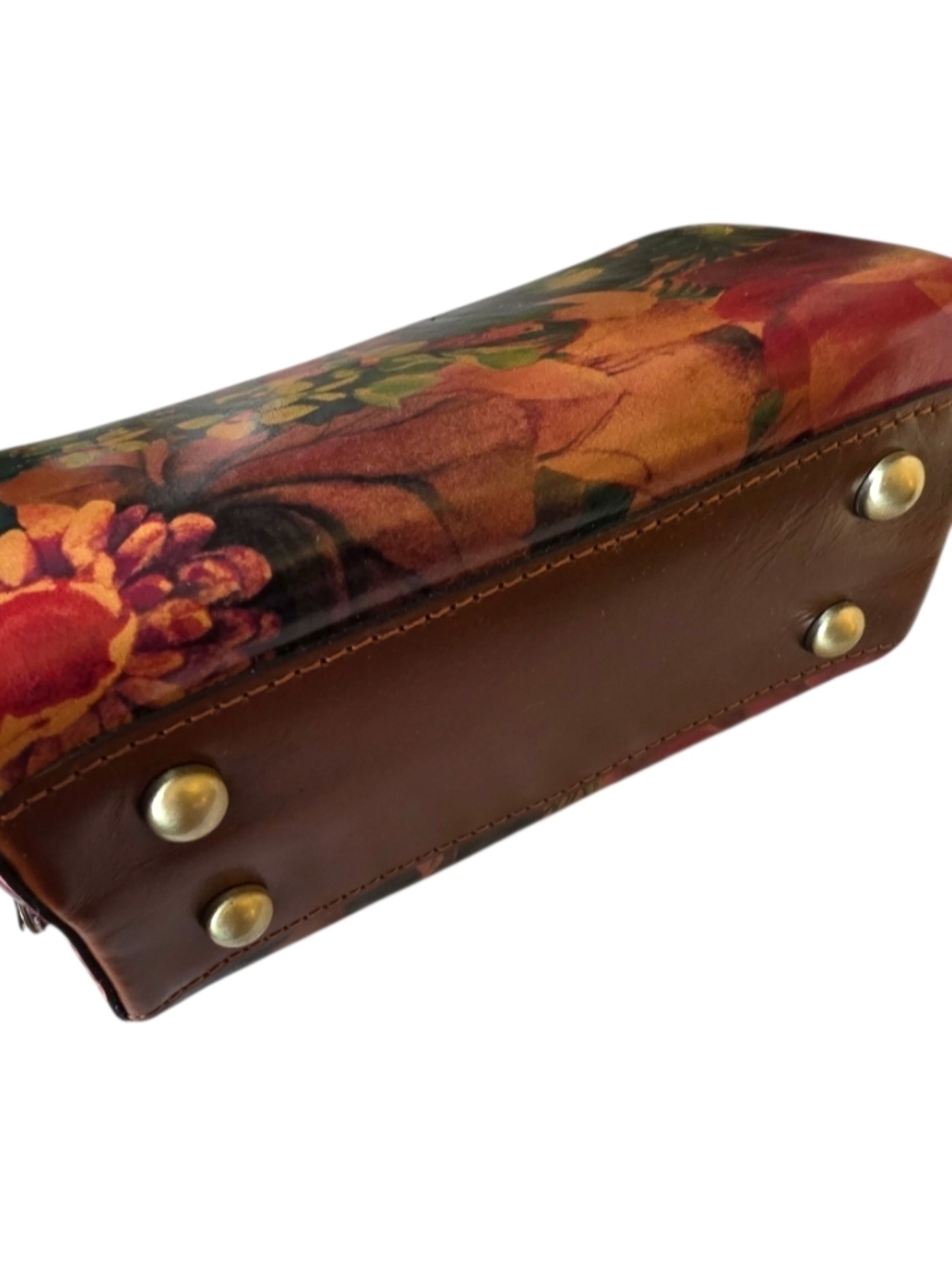 Patricia Nash Pilzone Leather Covered Metal Frame Floral Patterned Crossbidy Bag - Picture 7 of 8